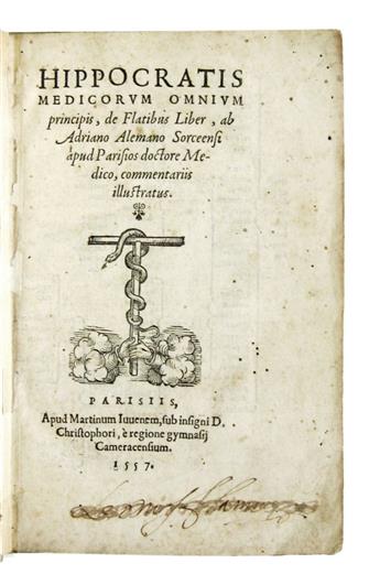 HIPPOCRATES.  De flatibus liber.  1557